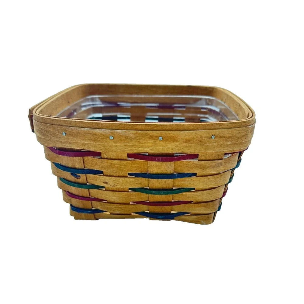 Longaberger Basket W Plastic Liner/Square/Signed 1993 Shades Of Autumn +-8